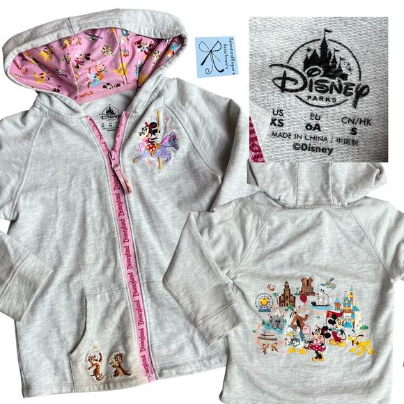 Disney Parks Disneyland Fab Five Zip-Up Hoodie Kids Sz XS - Picture 1 of 6